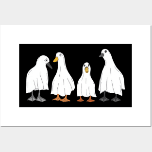 Ducks Ghost Farmer Animals Halloween Costume Posters and Art